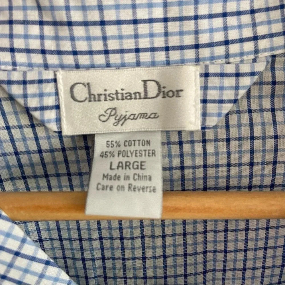 Christian Dior Mens Pajama Top‎ Size Large Button Down